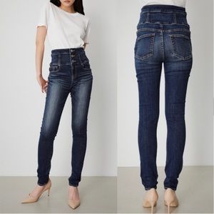 AZUL by MOUSSY Skinny Jeans High-Rise Contemporary Dark Wash Blue Size 4